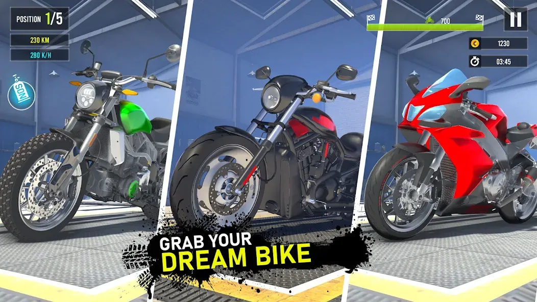 Moto Traffic Bike Race Game 3d [MOD: безлимитные деньги и топливо] на Андроид — скриншот 2