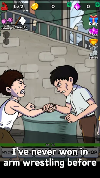 Скачать взлом Arm Wrestling Clicker [MOD: безлимитные деньги и усиленная сила] — скриншот 3