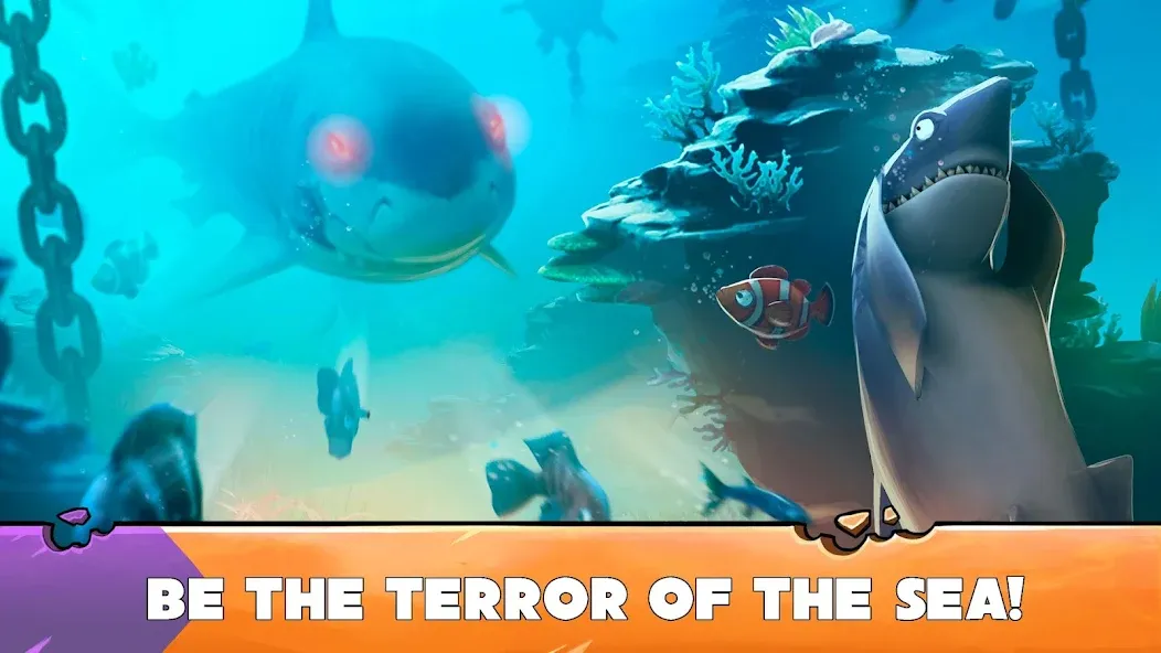 Взломанная Hungry Shark Evolution [MOD: безлимитные деньги и алмазы] на Андроид — скриншот 3