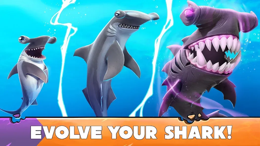Взломанная Hungry Shark Evolution [MOD: безлимитные деньги и алмазы] на Андроид — скриншот 4