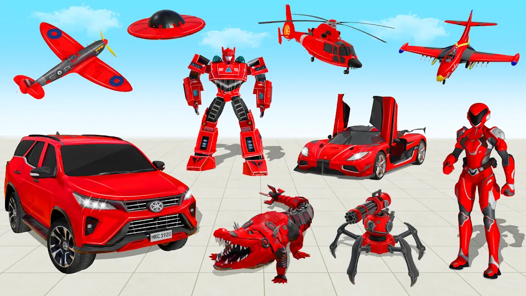 Скачать взлом Flying Prado Car Robot Game [MOD: безлимитные деньги и полёт] — скриншот 5