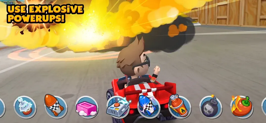 Boom Karts Multiplayer Racing [MOD: безлимитные деньги и все машины открыты] на Андроид — скриншот 4