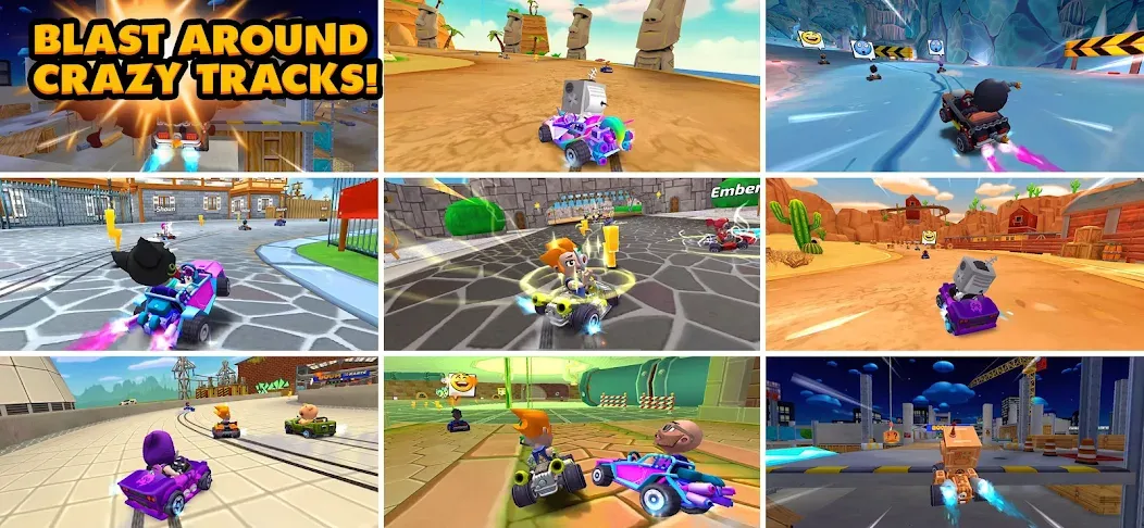 Boom Karts Multiplayer Racing [MOD: безлимитные деньги и все машины открыты] на Андроид — скриншот 5