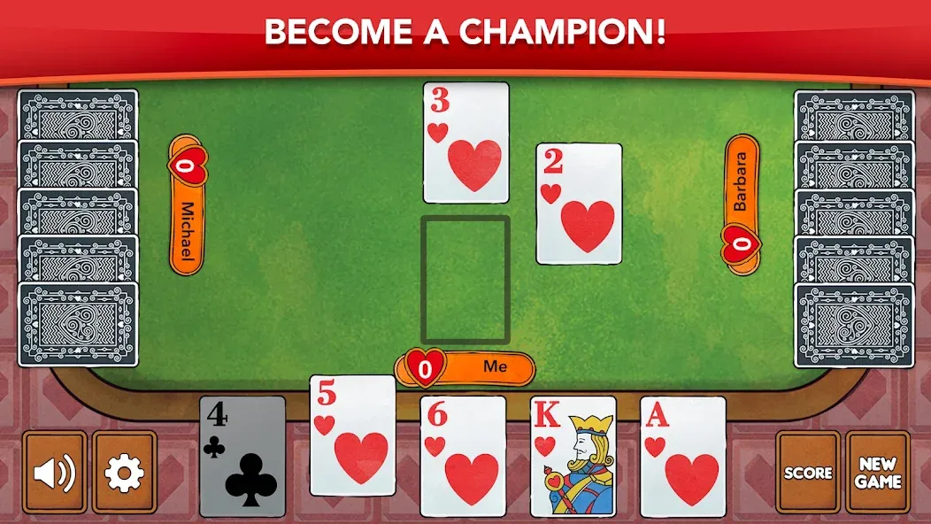 Hearts - Card Game Classic [MOD: без рекламы и открыты все уровни] (Бесплатно / APK) — скриншот 2