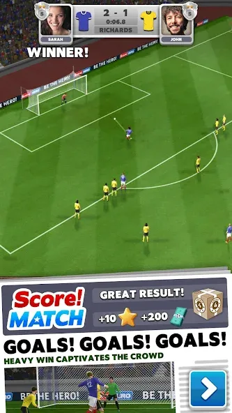 Score! Match - PvP Soccer [MOD: безлимитные деньги и усиленные игроки] на Андроид — скриншот 1