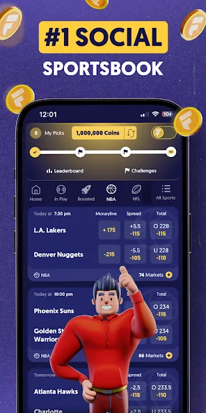 Взломанная Fliff - Sports Picks [MOD: спортивные прогнозы без ограничений] на Андроид — скриншот 1