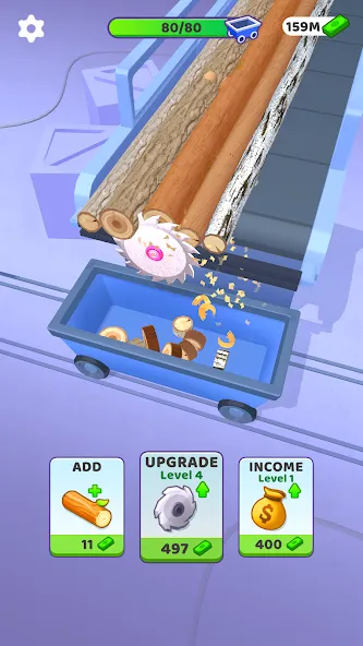 Скачать Idle Cutter: Wood Slice [MOD: много денег и все уровни открыты] — скриншот 2