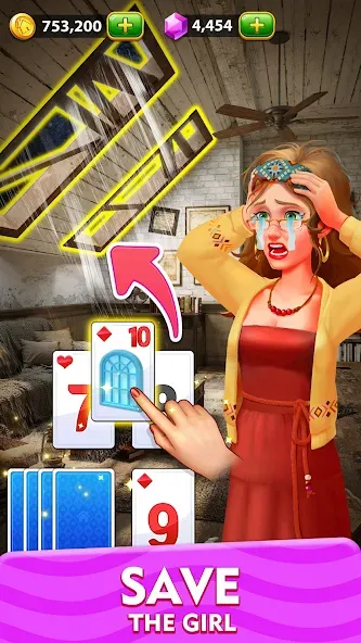Взломанная Solitaire Tripeaks Home: Merge [MOD: без рекламы и много монет] на Андроид — скриншот 1