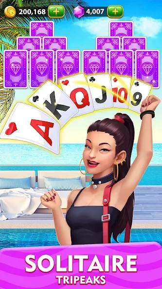 Взломанная Solitaire Tripeaks Home: Merge [MOD: без рекламы и много монет] на Андроид — скриншот 5