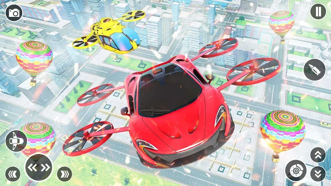 Скачать взлом Flying Car Robot Shooting Game [MOD: безлимитные деньги и оружие] — скриншот 5
