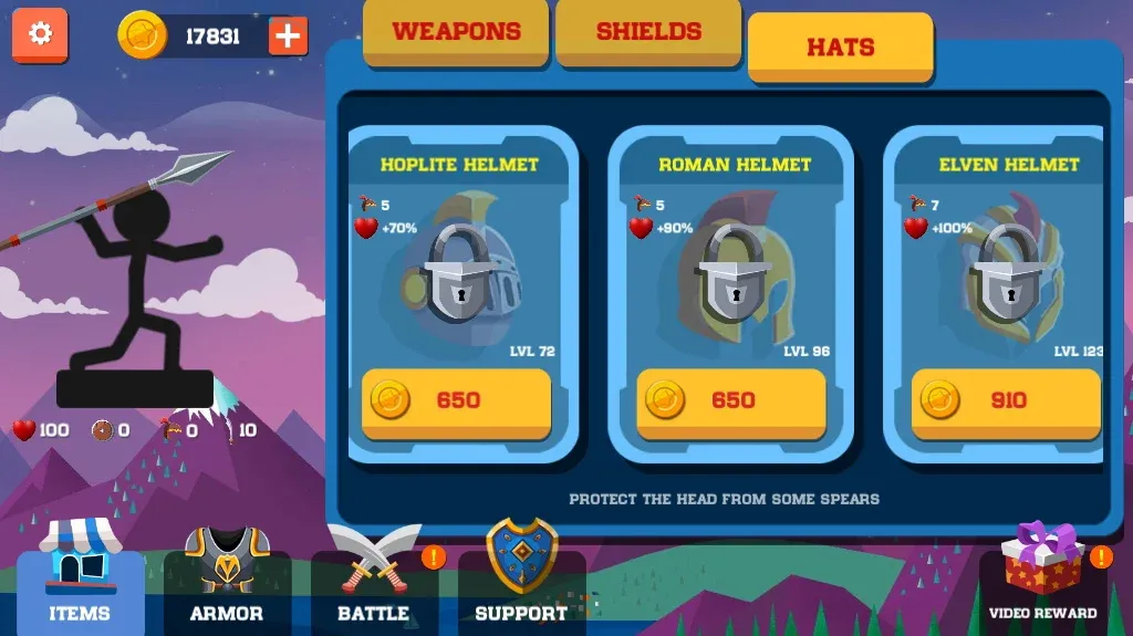 Spear war with Stickman [MOD: безлимитные монеты и усиленное оружие] последняя версия — скриншот 5