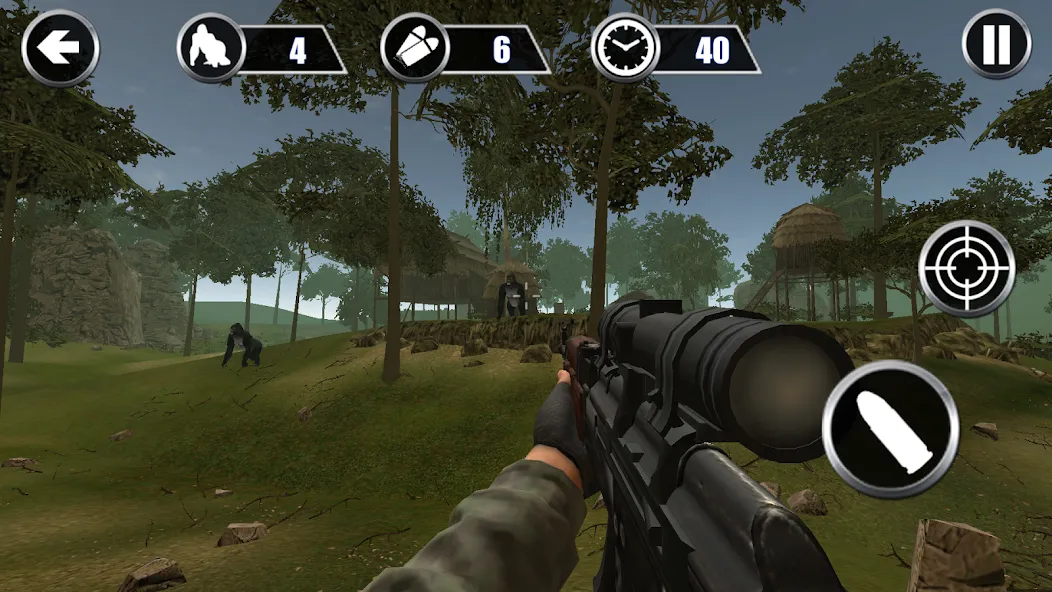 Скачать Gorilla Hunter: Hunting games [MOD: безлимитные патроны и мощное оружие] на телефон — скриншот 2