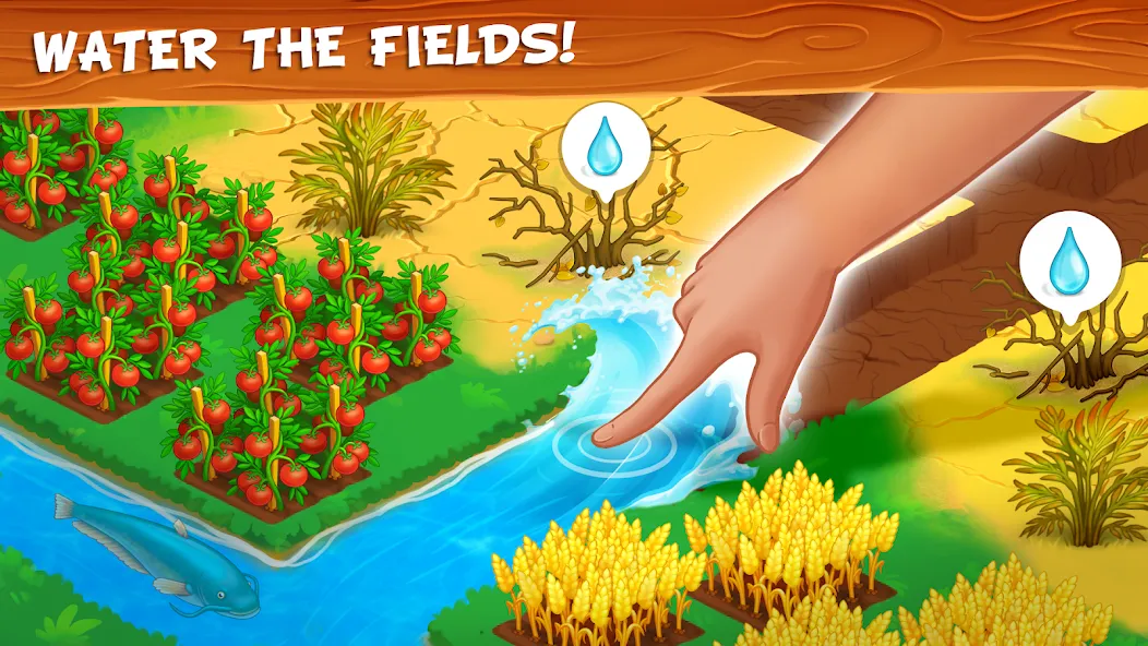 Farm Town - Family Farming Day [MOD: безлимитные монеты и ресурсы] на Андроид — скриншот 1