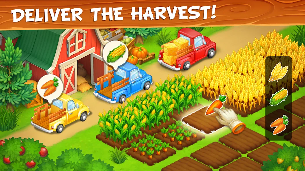 Farm Town - Family Farming Day [MOD: безлимитные монеты и ресурсы] на Андроид — скриншот 2