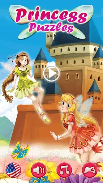 Взломанная Princess Girls Puzzles - Kids [MOD: открыты все пазлы и уровни] на Андроид — скриншот 1