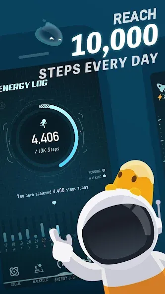 Walkr: Fitness Space Adventure [MOD: безлимитная энергия и монеты] последняя версия — скриншот 1