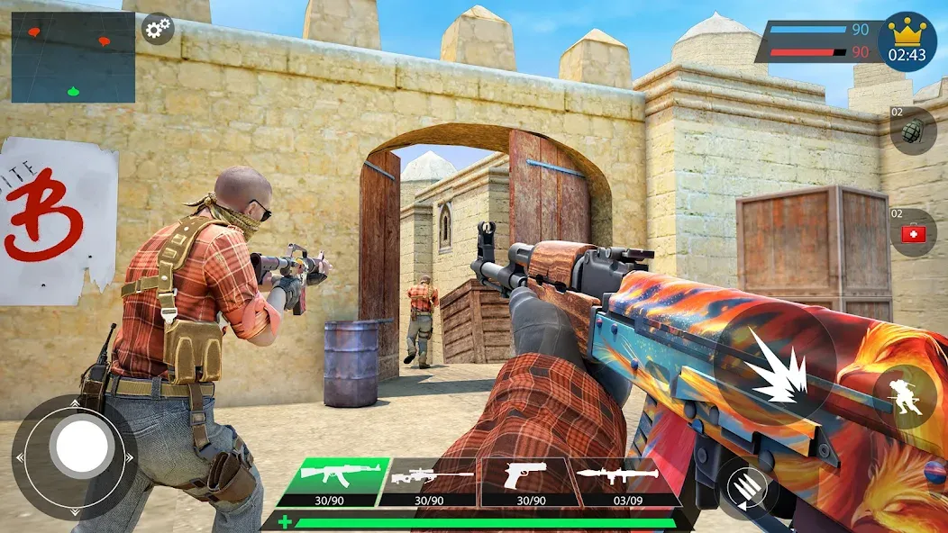 Commando Gun Shooting Games 3D [MOD: безлимитные патроны и здоровье] последняя версия — скриншот 2