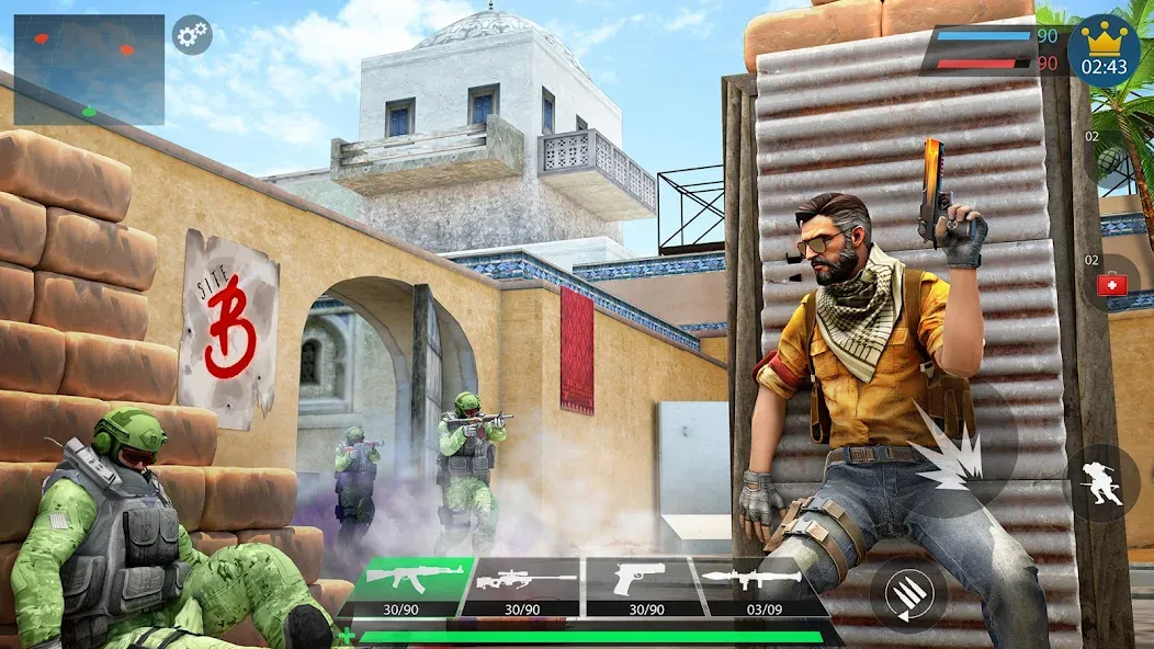 Commando Gun Shooting Games 3D [MOD: безлимитные патроны и здоровье] последняя версия — скриншот 3