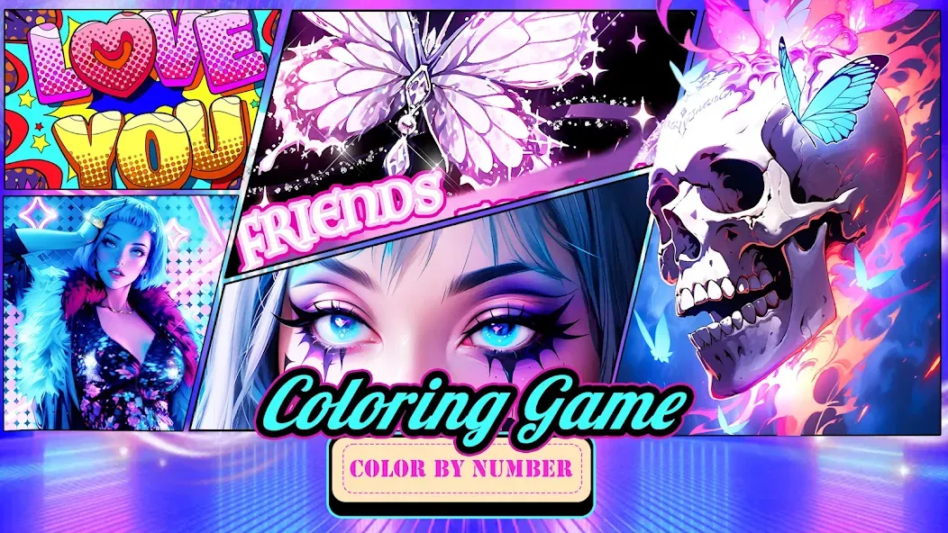 Взломанная Coloring Games-Color By Number [MOD: все раскраски и цвета открыты] на Андроид — скриншот 1