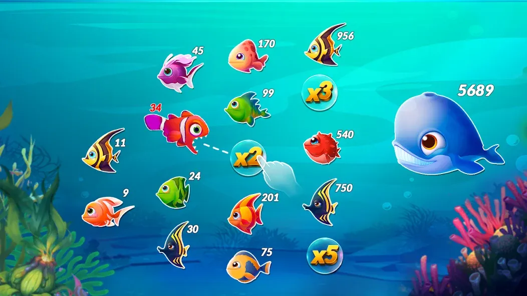 Взломанная Big Eat Fish Games Shark Games [MOD: безлимитные деньги и усиленная акула] на Андроид — скриншот 3