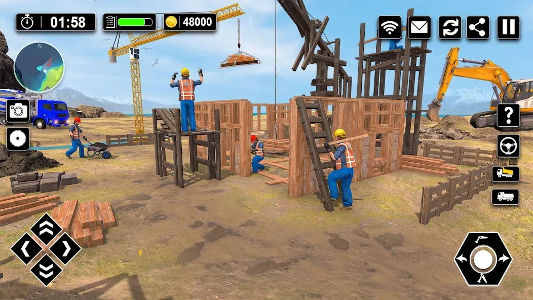 Скачать Wood House Construction Game [MOD: все материалы и ресурсы доступны] на телефон — скриншот 2