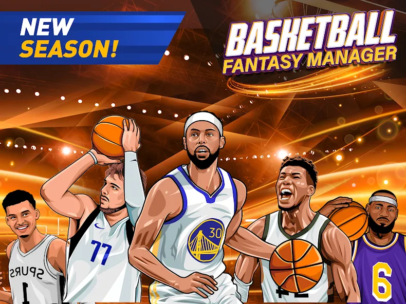 Взломанная Basketball Fantasy Manager NBA [MOD: безлимитные деньги и игроки] на Андроид — скриншот 1