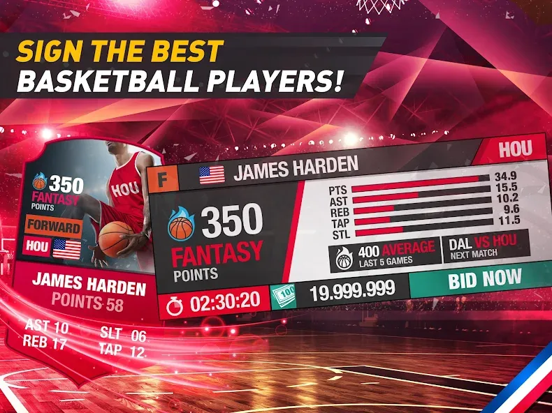 Взломанная Basketball Fantasy Manager NBA [MOD: безлимитные деньги и игроки] на Андроид — скриншот 5
