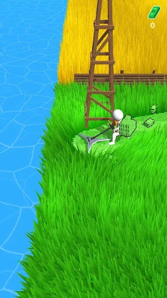Взломанная Stone Grass: Mowing Simulator [MOD: безлимитные деньги и улучшения] на Андроид — скриншот 1