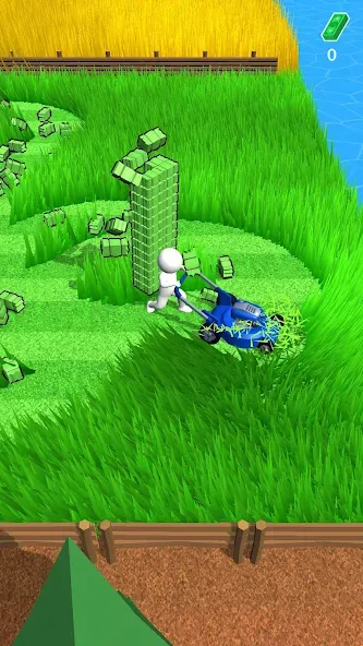Взломанная Stone Grass: Mowing Simulator [MOD: безлимитные деньги и улучшения] на Андроид — скриншот 2