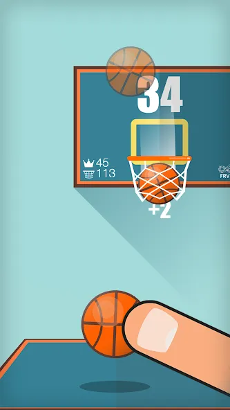 Скачать взлом Basketball FRVR - Dunk Shoot [MOD: безлимитные монеты и открытые уровни] — скриншот 2