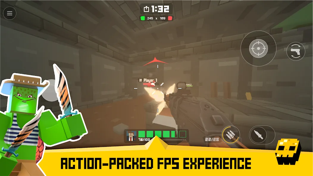 Krunker FRVR - Multiplayer FPS [MOD: много игроков и все оружие] на Андроид — скриншот 1