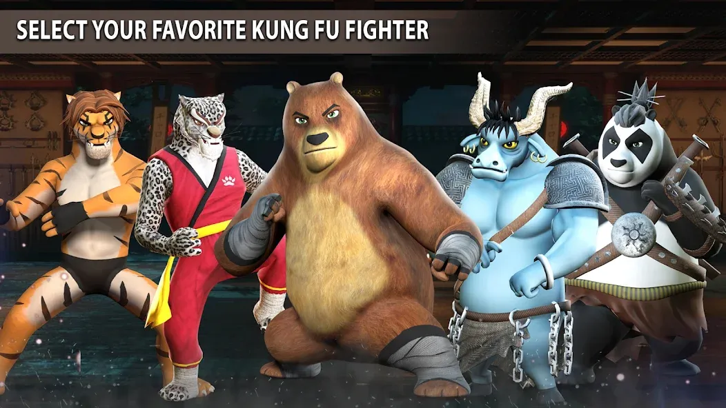 Скачать взлом Kung Fu Animal: Fighting Games [MOD: безлимитные деньги и открыты все бойцы] — скриншот 4