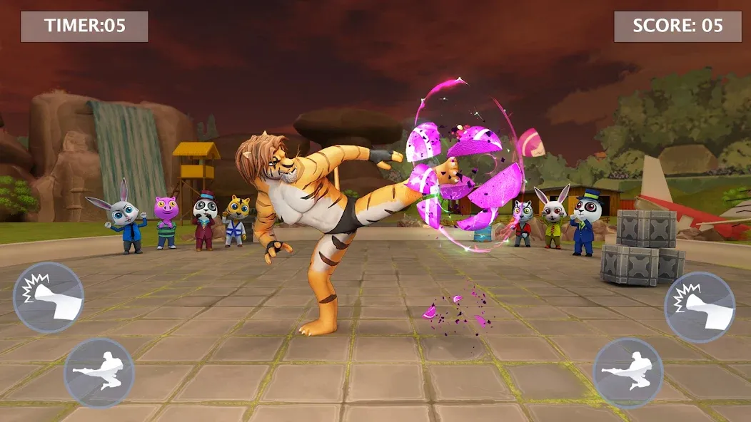 Скачать взлом Kung Fu Animal: Fighting Games [MOD: безлимитные деньги и открыты все бойцы] — скриншот 5