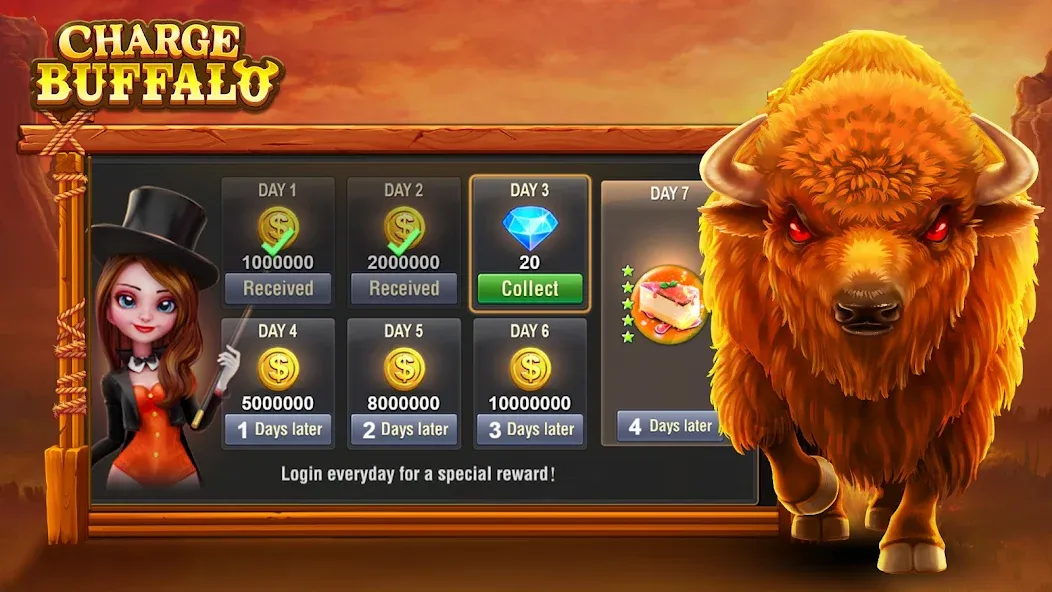 Charge Buffalo Slot-TaDa Games [MOD: безлимитные монеты и бонусы] — Скачать бесплатно (APK) — скриншот 3