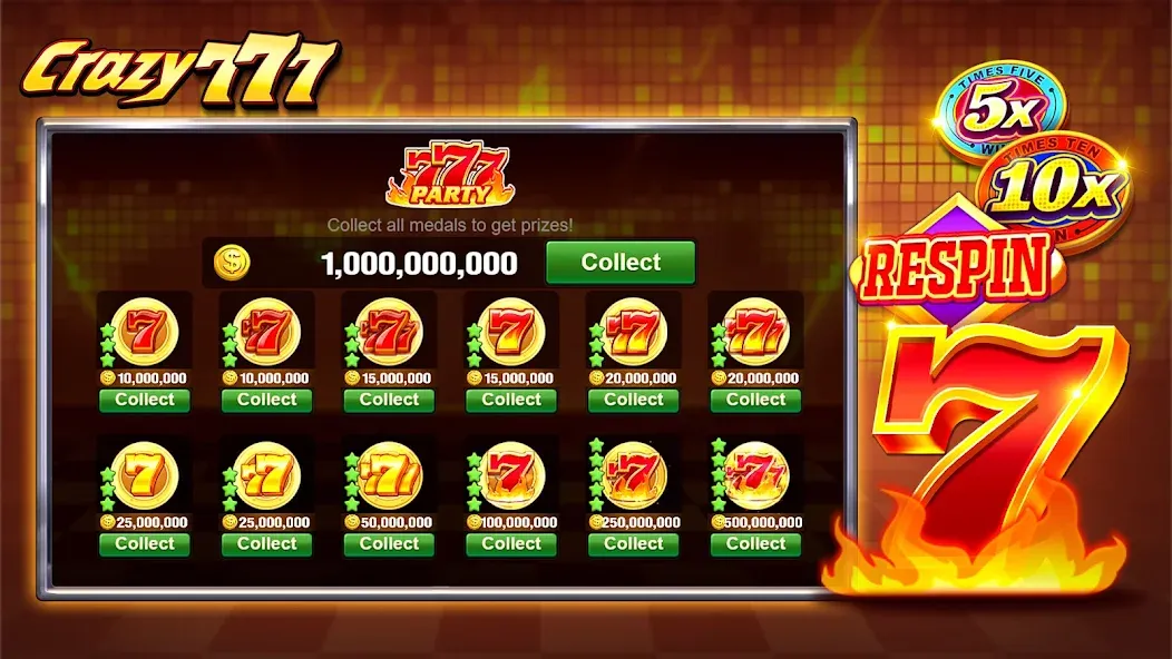 Crazy 777 Slot-TaDa Games [MOD: безлимитные монеты и бонусы] последняя версия — скриншот 3