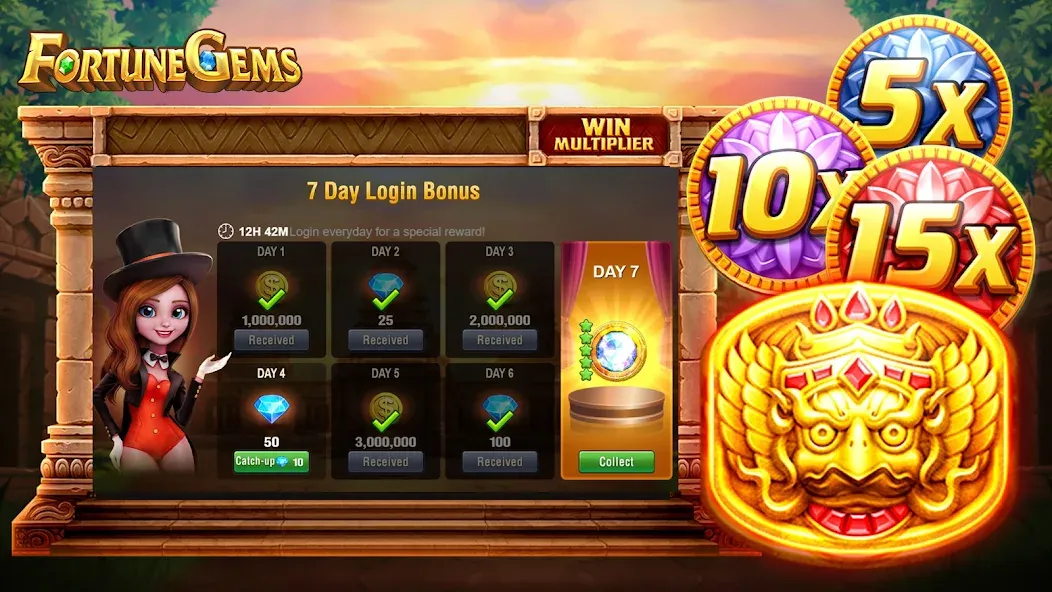 Slot Fortune Gems-TaDa Games [MOD: безлимитные монеты и бонусы] на Андроид — скриншот 3