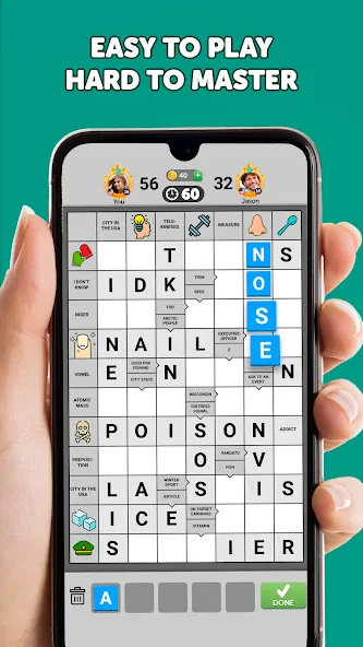 Скачать взлом Wordgrams - Crossword & Puzzle [MOD: безлимитные подсказки и жизни] — скриншот 2