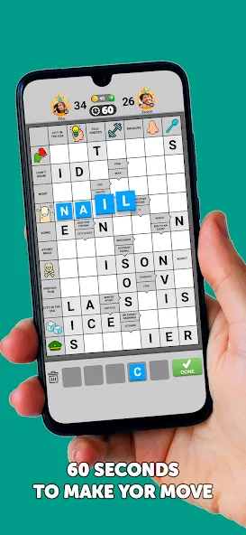 Скачать взлом Wordgrams - Crossword & Puzzle [MOD: безлимитные подсказки и жизни] — скриншот 5