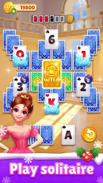 Royal Solitaire Tripeaks [MOD: безлимитные монеты и жизни] на Андроид — скриншот 1