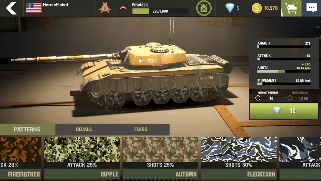 War Machines：Tanks Battle Game [MOD: безлимитные деньги и боеприпасы] на Андроид — скриншот 4