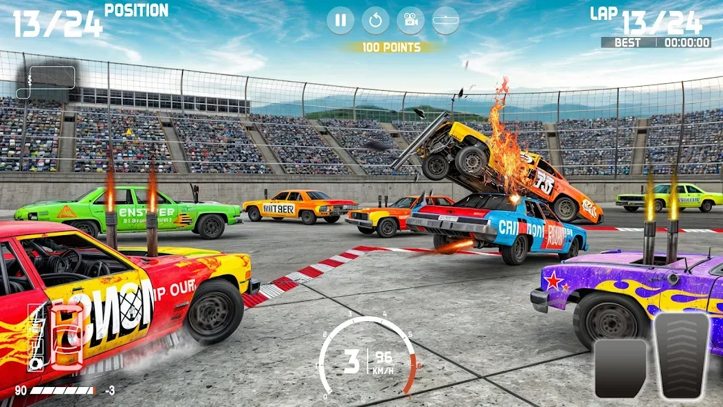 Скачать Demolition Derby: Car Games [MOD: безлимитные деньги и топливо] — скриншот 4
