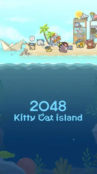 2048 Kitty Cat Island [MOD: бесконечные очки и все котики открыты] последняя версия — скриншот 1
