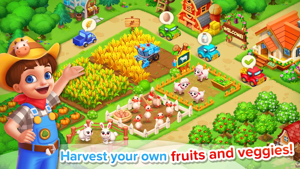 Взломанная Family Farm Seaside [MOD: безлимитные монеты и ресурсы] на Андроид — скриншот 1