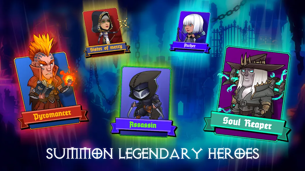 Скачать Dungeon: Age of Heroes [MOD: безлимитные ресурсы и мощные герои] на телефон — скриншот 5