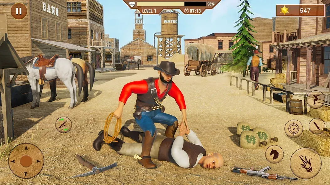 Взломанная West Cowboy Shooting Games 3D [MOD: безлимитные деньги и боеприпасы] на Андроид — скриншот 2