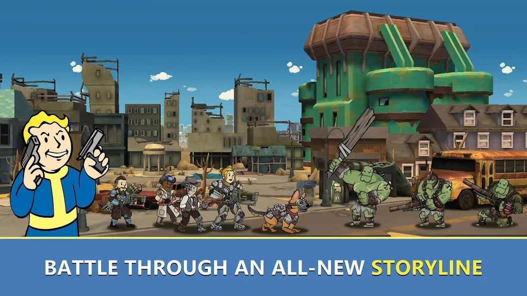 Скачать взлом Fallout Shelter Online [MOD: безлимитные ресурсы и мощные герои] — скриншот 2