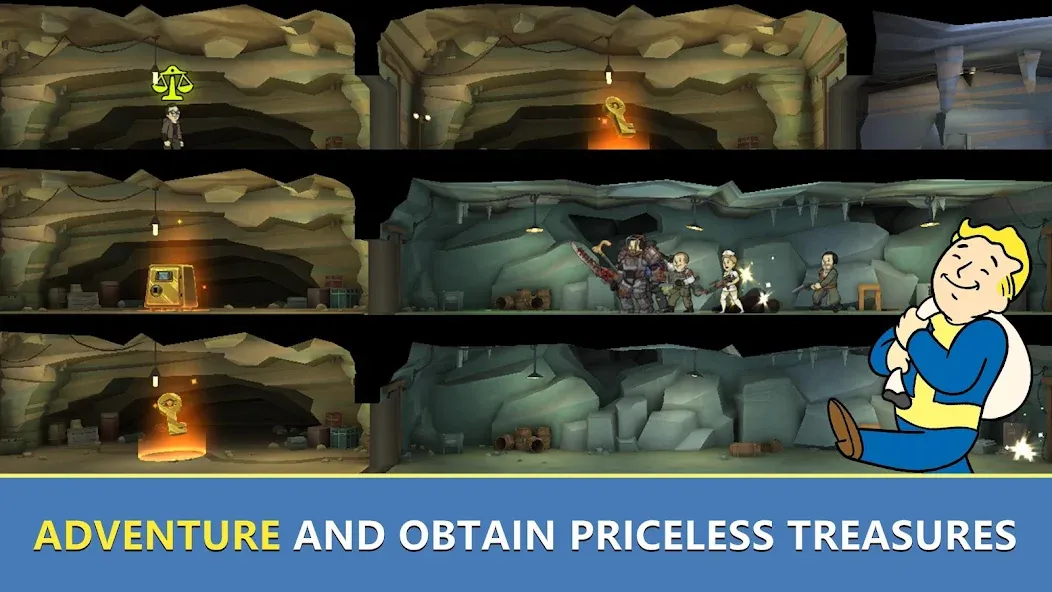 Скачать взлом Fallout Shelter Online [MOD: безлимитные ресурсы и мощные герои] — скриншот 5