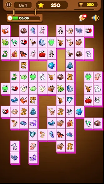 Скачать Onet Connect Animal Game [MOD: безлимитные подсказки и отмены ходов] на телефон — скриншот 2