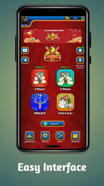 Скачать взлом Ludo RJ - Play Ludo And Win [MOD: бесконечные монеты и быстрые победы] — скриншот 1