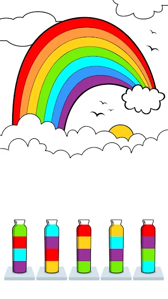 Взломанная Sort Paint: Water Sort Puzzle [MOD: безлимитные ходы и подсказки] на Андроид — скриншот 2